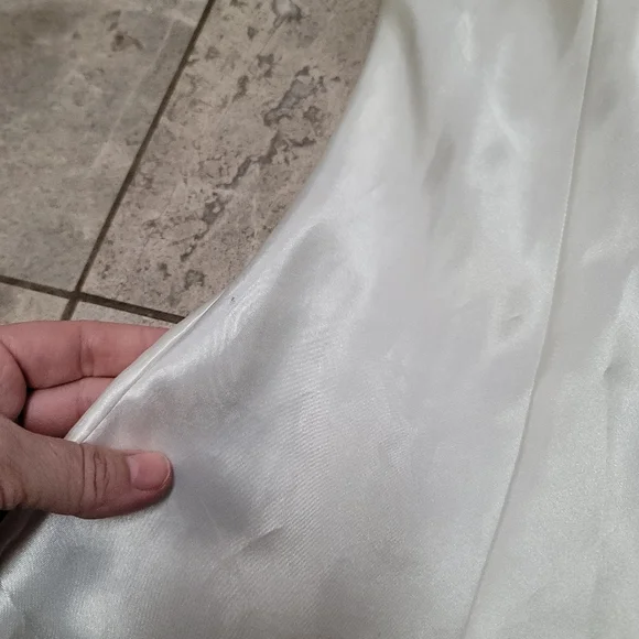 Vintage 90s Victoria’s Secret Gold Label Satin Bridal Slip Mini Dress Ivory - Picture 3 of 12